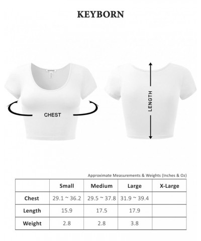 Women's Cotton Basic Scoop Neck Crop Short Sleeve Tops Aqua $9.27 T-Shirts