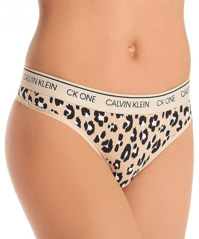 Women's Ck One Cotton Thong Panty Stephen Animal Print $7.19 Lingerie