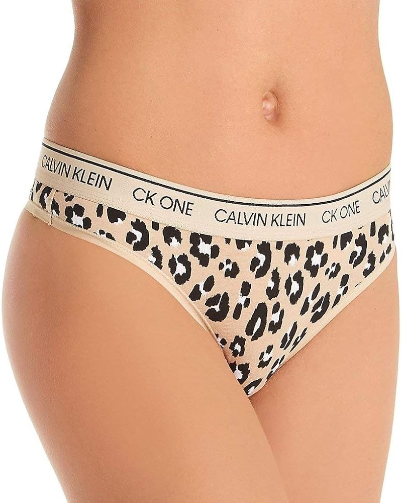 Women's Ck One Cotton Thong Panty Stephen Animal Print $7.19 Lingerie