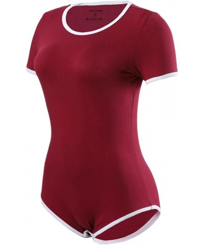 Cotton Button Crotch Bodysuit Onesie Pajamas Leotard Basic 2 Pack Red $15.07 Bodysuits