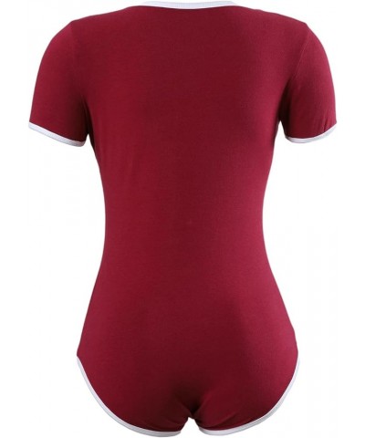 Cotton Button Crotch Bodysuit Onesie Pajamas Leotard Basic 2 Pack Red $15.07 Bodysuits