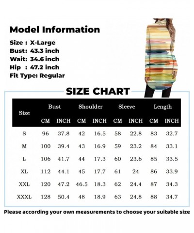 Womens Tops High Neck Shirts Long Tshirts Shirts to Wear with Leggings Dressy Casual Aztec Western Graphic Blouses S396-multi...