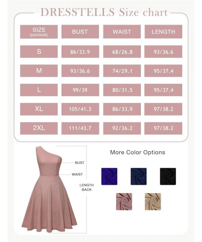 Women's Cocktail Dresses, One Shoulder Glitter Evening Party Dress, Sparkly Summer Dress 2023 Blush $17.04 Dresses