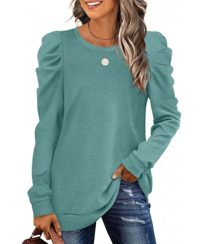 Womens Crewneck Sweatshirt Long Sleeve Tunic Tops Blouse Plus Size Comfy Greyblue $9.73 Hoodies & Sweatshirts