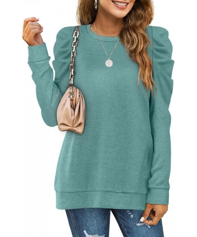 Womens Crewneck Sweatshirt Long Sleeve Tunic Tops Blouse Plus Size Comfy Greyblue $9.73 Hoodies & Sweatshirts