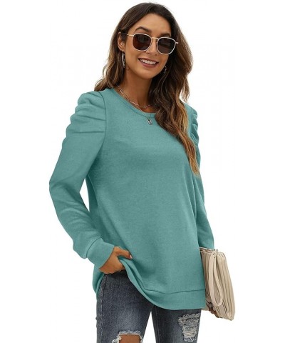 Womens Crewneck Sweatshirt Long Sleeve Tunic Tops Blouse Plus Size Comfy Greyblue $9.73 Hoodies & Sweatshirts