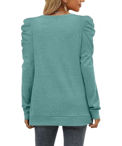 Womens Crewneck Sweatshirt Long Sleeve Tunic Tops Blouse Plus Size Comfy Greyblue $9.73 Hoodies & Sweatshirts