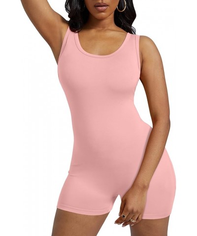 Women One Piece Short Catsuit Bodycon Tank Jumpsuits Rompers Playsuit 09-pink $12.00 Jumpsuits