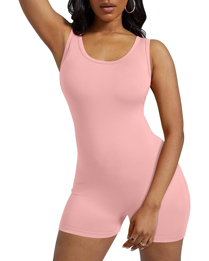 Women One Piece Short Catsuit Bodycon Tank Jumpsuits Rompers Playsuit 09-pink $12.00 Jumpsuits