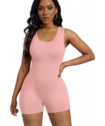 Women One Piece Short Catsuit Bodycon Tank Jumpsuits Rompers Playsuit 09-pink $12.00 Jumpsuits