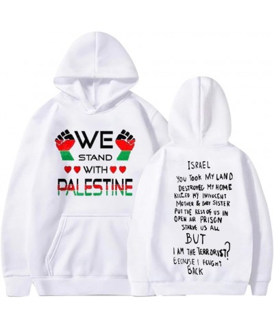 I Stand with Palestine,Support Palestine Unisex Hoodies Pray for Palestine,Palestine Flag Mens Womens Hooded Sweatshirts 3-re...