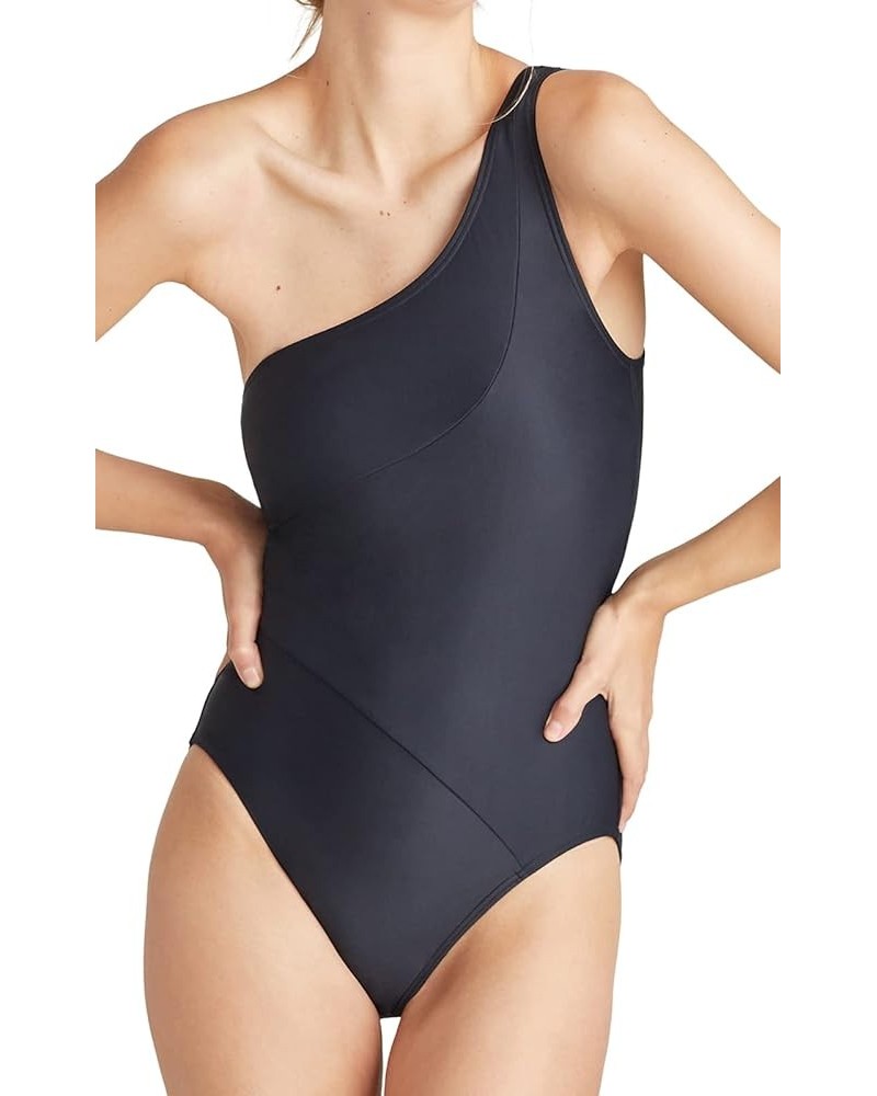 Women's Standard Siren Shoulder One Piece Swimsuit Black $11.92 Swimsuits