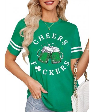 St. Patrick's Day Women's Short Sleeve Round Neck T Shirt Top Cheers $8.99 T-Shirts