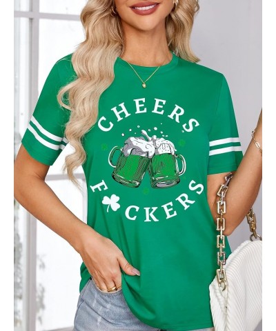 St. Patrick's Day Women's Short Sleeve Round Neck T Shirt Top Cheers $8.99 T-Shirts