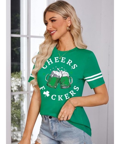 St. Patrick's Day Women's Short Sleeve Round Neck T Shirt Top Cheers $8.99 T-Shirts