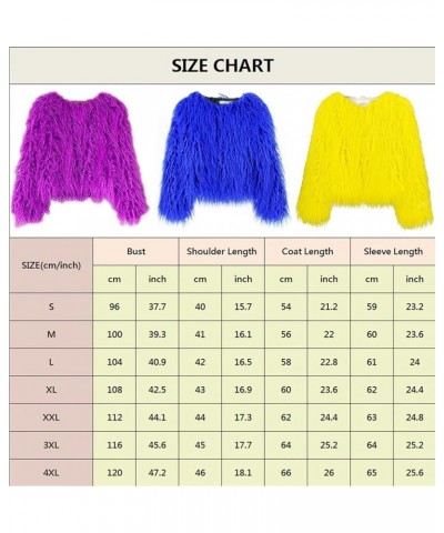 Women's Shaggy Faux Fur Outwear Coat Jacket Long Sleeve Warm Winter Yellow $30.77 Coats