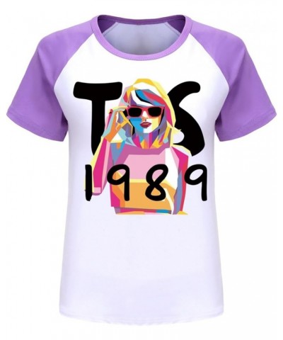 Girls Shorts Set Shirts for Women Unisex Crewneck T-shirts Cute Y2K Tops Teen Girls/Boys Short Tees+Long Pants 2-purple $8.83...