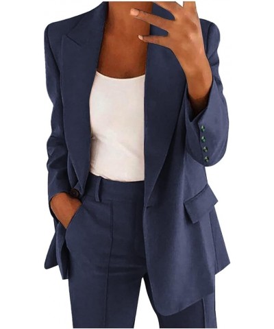 Pants Suit for Women Dressy Casual Women Suits 2 Piece Set Blazer Sets Plus Size Outfits Business Work Office Suits Navy $20....