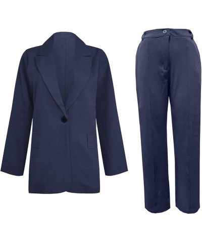 Pants Suit for Women Dressy Casual Women Suits 2 Piece Set Blazer Sets Plus Size Outfits Business Work Office Suits Navy $20....