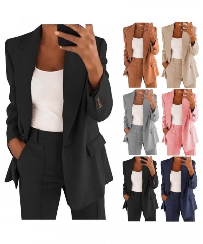 Pants Suit for Women Dressy Casual Women Suits 2 Piece Set Blazer Sets Plus Size Outfits Business Work Office Suits Navy $20....