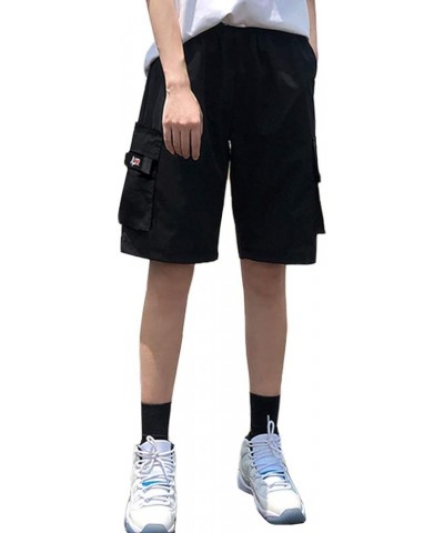 Women's Casual Cotton Elastic Waist Drawstring Loose Fit Outdoor Multi-Pockets Cargo Shorts Army Green $17.91 Shorts