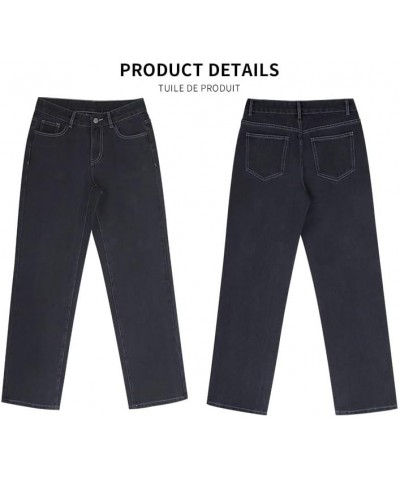 High Waist Baggy Cargo Jeans for Women's Flap Pocket Straight Leg Denim Pants Y2K Boyfriend Jean Pants Trousers Light Blue J ...