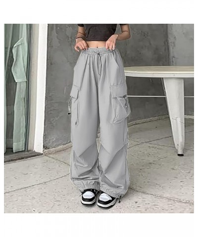 Cargo Pants for Women Baggy Parachute Pants with Pockets Low Waisted Teen Girls Wide Leg Trousers Trendy Clothes Hiking Pants...