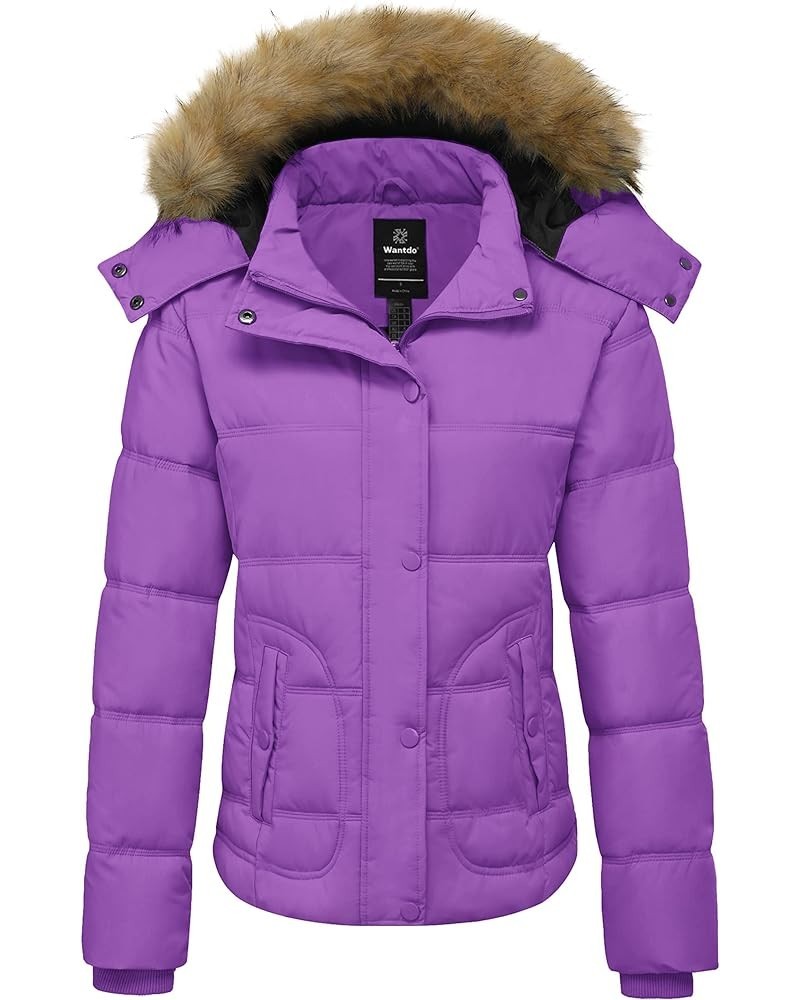 Women's Hooded Winter Coat Thicken Quilted Puffer Jacket Warm Parka Purple $29.99 Jackets