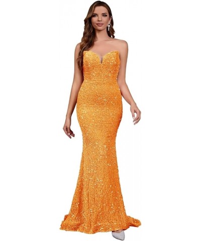 Sequin Evening Dresses for Women Formal Sexy Long Prom Party Gowns Mermaid Sparkly V-Neck Homecoming Dress Mairgold $33.58 Dr...