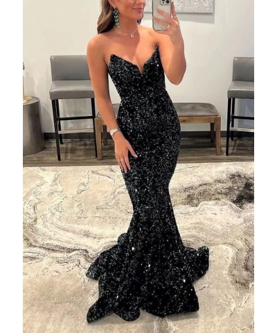 Sequin Evening Dresses for Women Formal Sexy Long Prom Party Gowns Mermaid Sparkly V-Neck Homecoming Dress Mairgold $33.58 Dr...