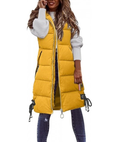 Red Puffer Vest Coat Vest With Hood Sleeveless Warm Down Coat With Pockets Quilted Vest Down Full-Zip Hooded Black Yellow-b $...