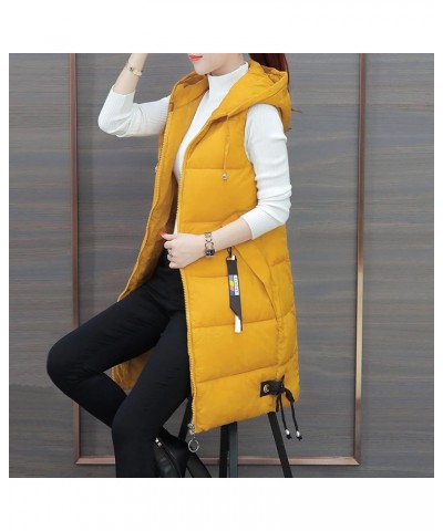 Red Puffer Vest Coat Vest With Hood Sleeveless Warm Down Coat With Pockets Quilted Vest Down Full-Zip Hooded Black Yellow-b $...