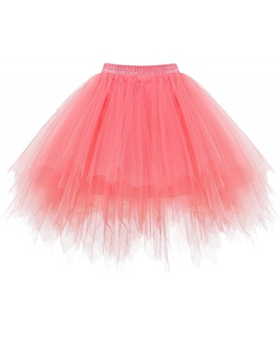 Women's 1950s Vintage Tutu Skirt Ballet Bubble Dance Skirts for Cosplay Party Adult Skirts Coral $9.84 Skirts