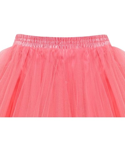 Women's 1950s Vintage Tutu Skirt Ballet Bubble Dance Skirts for Cosplay Party Adult Skirts Coral $9.84 Skirts