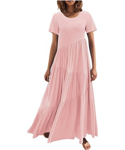 Casual Dresses for Women 2023 Long Sleeve V Neck Loose Fitted Plain Flowy Maxi Tiered Dress D-pink $17.91 Sweaters