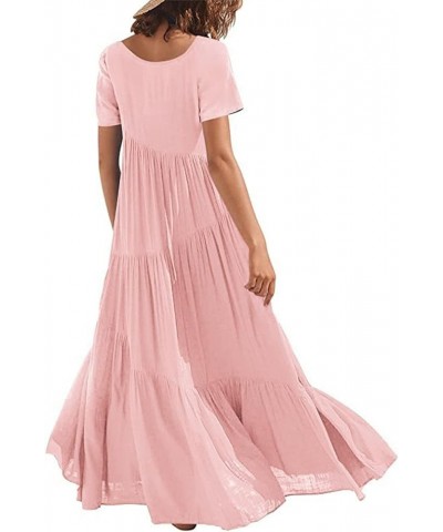 Casual Dresses for Women 2023 Long Sleeve V Neck Loose Fitted Plain Flowy Maxi Tiered Dress D-pink $17.91 Sweaters