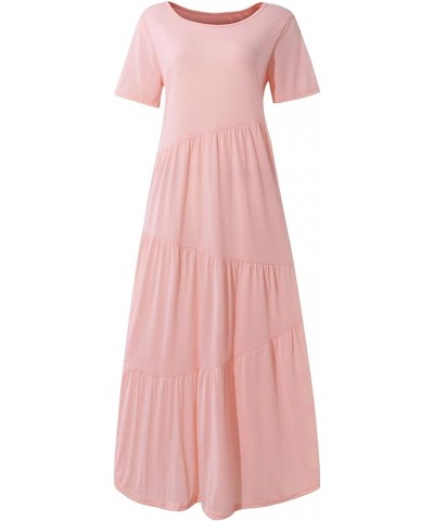 Casual Dresses for Women 2023 Long Sleeve V Neck Loose Fitted Plain Flowy Maxi Tiered Dress D-pink $17.91 Sweaters