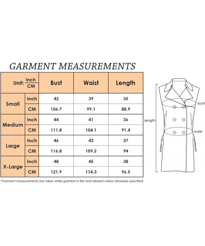 Womens Double-Breasted Long Trench Sleeveless Fall Vest Coat Khaki $11.76 Coats