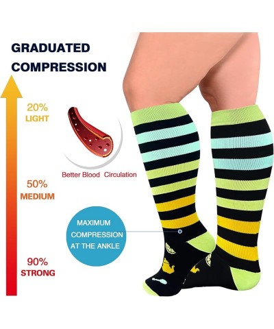 Plus Size Compression Socks Wide Calf for Women 20-30mmhg 2xl 3xl 4xl 5xl diabetic circulation breathable for nurse varices C...