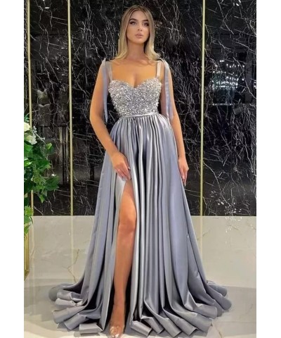 Sparkly Sequin Prom Dress with Slit Spaghetti Straps Formal Evening Gown Wedding Bridesmaid Dress with Pockets Yellow $31.98 ...