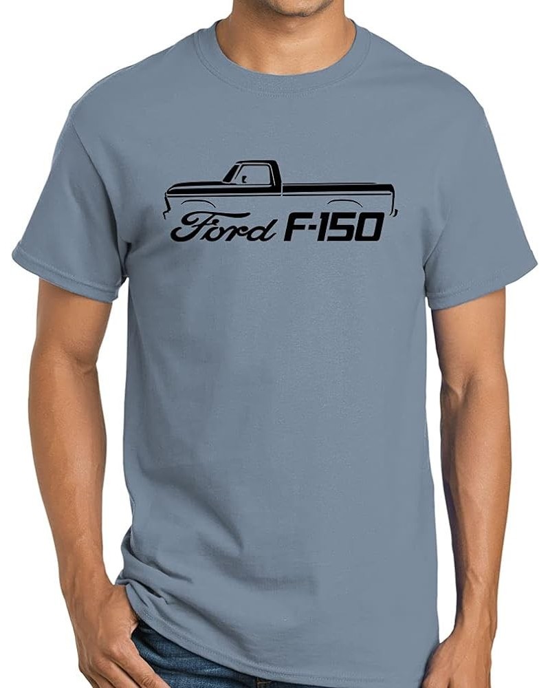 1973-77 Ford F150 Pickup Truck Classic Outline Design Print Tshirt Stone Blue $11.55 T-Shirts