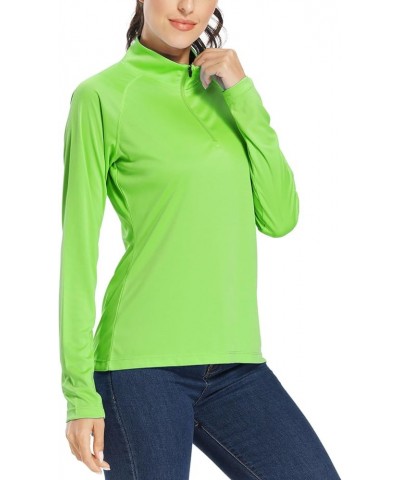 Women's UPF 50+ Sun Protection Shirt SPF Long Sleeve Lightweight Half-Zip Golf Outdoor Shirt Quick Dry Rash Guard Fluorescent...