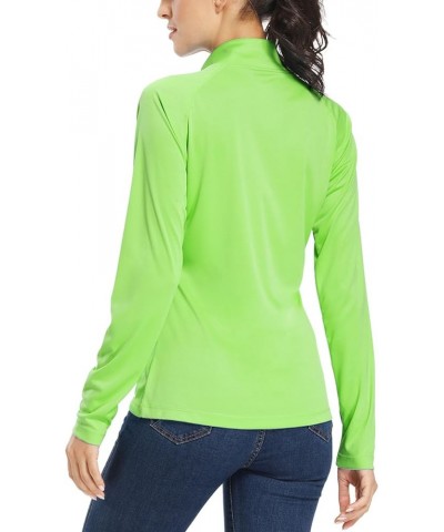 Women's UPF 50+ Sun Protection Shirt SPF Long Sleeve Lightweight Half-Zip Golf Outdoor Shirt Quick Dry Rash Guard Fluorescent...