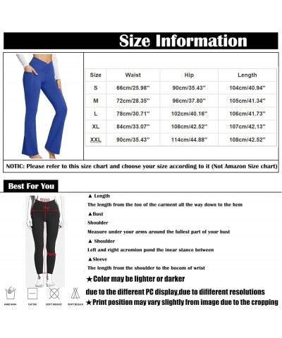 Womens Flare Yoga Pants with Pockets Flared Leggings Comfy Crossover Pants Casual High Waisted Bootcut Pants E013- Dark Purpl...