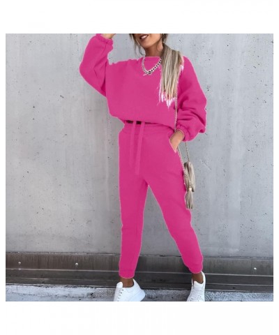 Women 2 Piece Jogger Set Fall Long Sleeve Sweatshirt Oversized Pullover Matching Sweatpants Tracksuit for Teen Girl Pink $8.8...