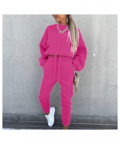 Women 2 Piece Jogger Set Fall Long Sleeve Sweatshirt Oversized Pullover Matching Sweatpants Tracksuit for Teen Girl Pink $8.8...