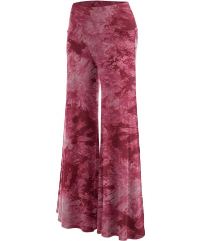 MBJ Women's Casual Comfy Solid/Tie Dye Wide Leg Palazzo Lounge Pants (XS~5XL) Wb1060_wine $11.14 Pants