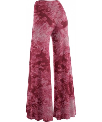 MBJ Women's Casual Comfy Solid/Tie Dye Wide Leg Palazzo Lounge Pants (XS~5XL) Wb1060_wine $11.14 Pants