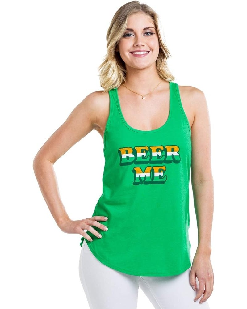 St. Patrick's Day Tank Tops for Women - Fun Holiday Tanks for St. Paddys Day Beer Me (Green) $12.97 Tanks