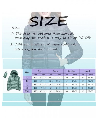 Women's Packable Puffer Jacket Ultra Lightweight Outerwear Hooded Raincoat Waterproof Winter Warm Slim Duck Down Coat 002-nav...